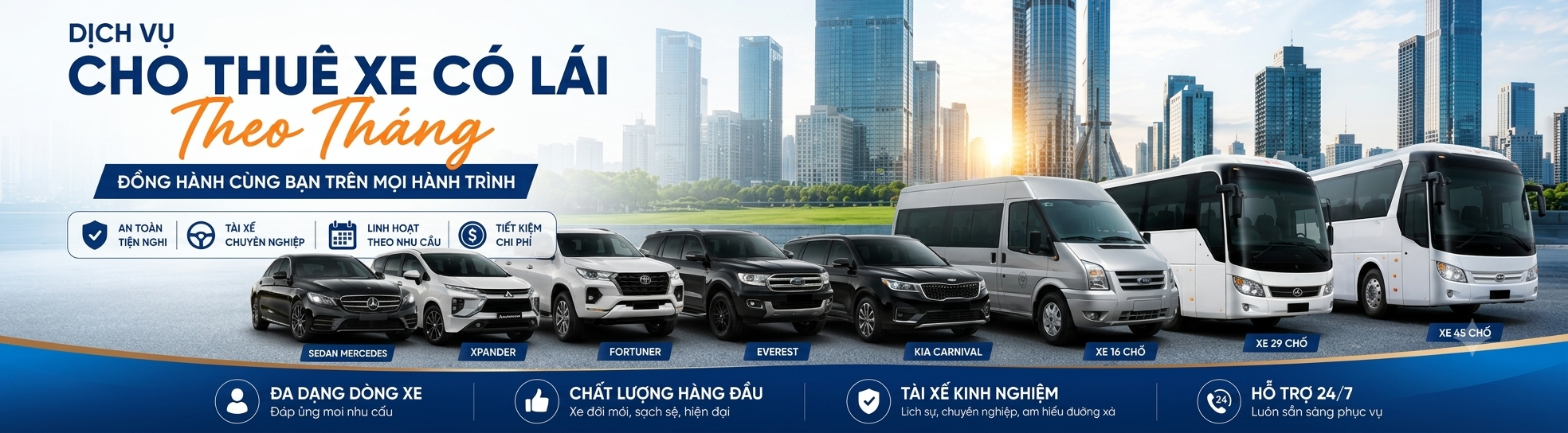 Dịch vụ cho thuê xe có lái theo tháng tại Hà Nội - Thuê xe Đại Việt